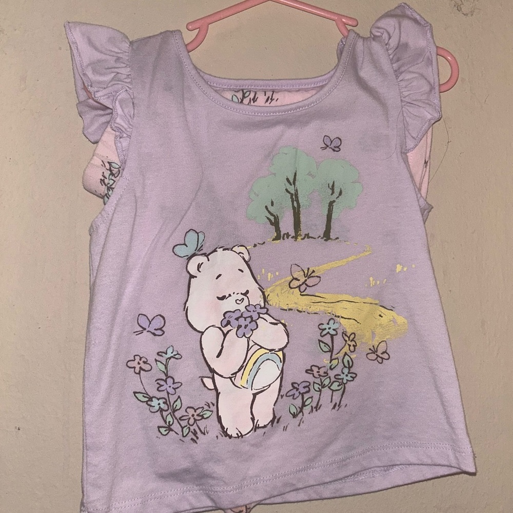 Purple Kids Shirt with Carebear and Tree Design